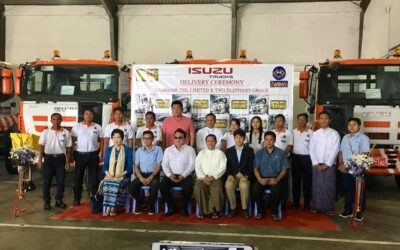 Myanmar TML Limited မှတင်သွင်းရောင်းချသော ISUZU EXZ Prime Mover (၁၅)စီးကို ဝယ်ယူအားပေးသော Two Elephant Group သိုလွှဲပြောင်းပေးအပ်ခြင်း